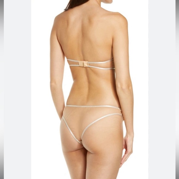 Sadie Floral Appliqué Strapless Underwire Balconette Bra & Jean Appliqué Bikini - Picture 3 of 10